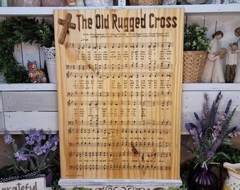 OLD RUGGED CROSS Hymn On Parchment Wall Art Vintage Verses Etsy