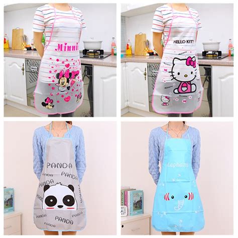 Cute Cat Rabbit Elephant Cooking Pvc Waterproof Apron Funny Novelty Bbq Party Apron Kitchen