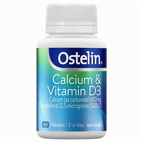 Effects of vitamin d supplements on bone mineral density: Ostelin Vitamin D & Calcium 60 Tablets