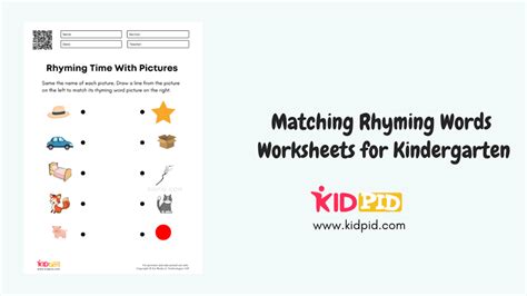 Matching Rhyming Words Worksheets For Kindergarten Kidpid