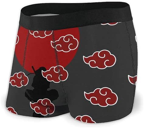Poslang Mens Underwear Naruto Akatsuki Boxer Briefs Breathable Waistband Underpants With Pouch