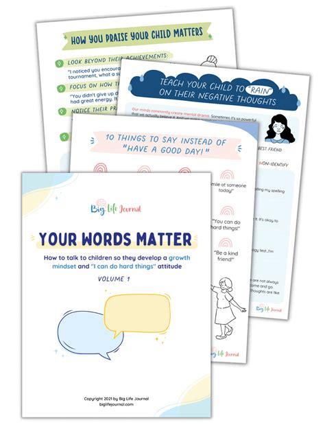 Your Words Matter Printable Kit From Big Life Journal