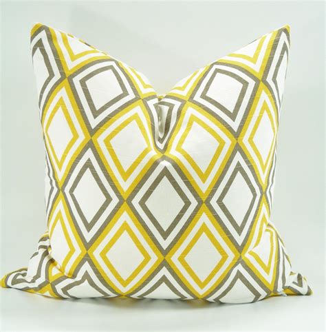 Free shipping on all orders over $35. Decorative Diamond Throw Pillow - 18x18 - Yellow - Charcoal - Geometric - Hidden Zipper ...