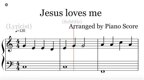 Jesus Loves Me Piano Score Easy Youtube