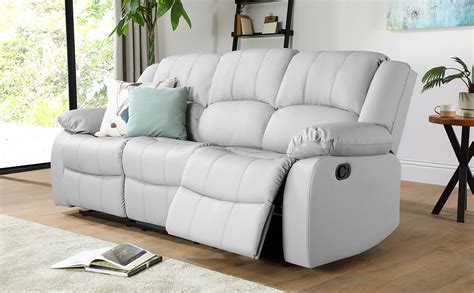 Do you assume light gray sectional couch looks nice? Dakota Light Grey Leather 3 Seater Recliner Sofa ...