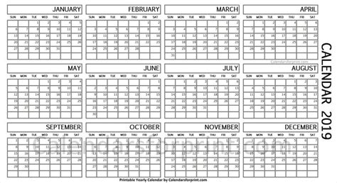 One Year Clendar On One Page Calendar Printables Daily Calendar