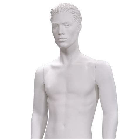 Male Mannequin Stylised Hair With Base White Color