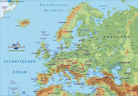 Europakarte zum ausmalen grundschule 1ausmalbilder.com. Karte Von Europa (Übersichtskarte / Regionen Der Welt ...