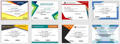 Sertifikat Template Template Sertifikat Atau Piagam Penghargaan Images And Photos Finder