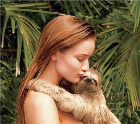 Naked Girl And Sloth