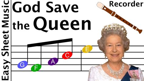 How To Play God Save The Queen On Recorder Easy Beginner Sheet Music