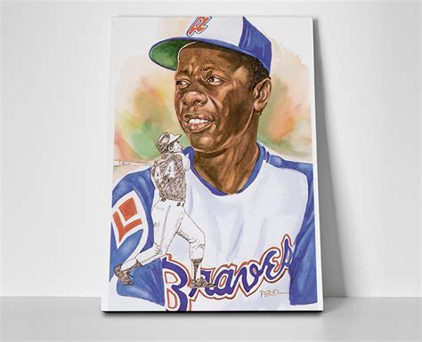 Hank Aaron Poster Canvas Or Banner Etsy