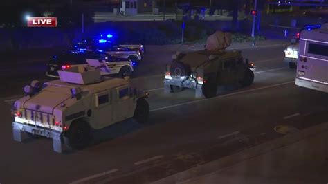Tennessee National Guard Humvees On Front Street In Downtown Memphis