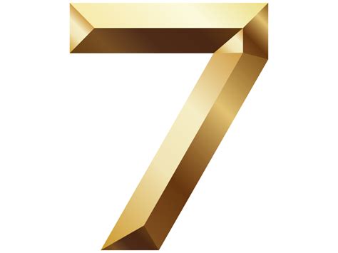 7 Golden Numbers Png Transparent Image