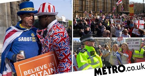 remainers and brexiteers descend on parliament on not brexit day metro news