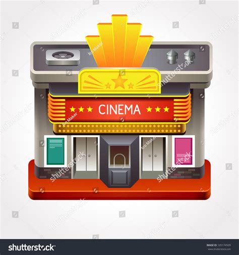 Illustration Cinema Theater Movie House Stock Vector 105174509