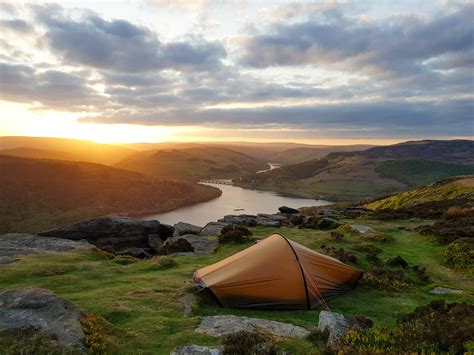 Camping On Bamford Edge In The Peak District National Park England