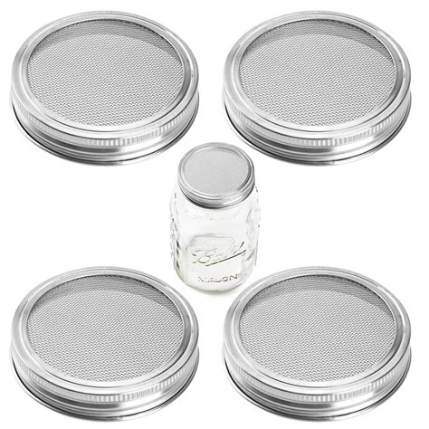 Buy Sprouting Jar Lids Uarter 4 Pack Mason Jar Lids Stainless Steel