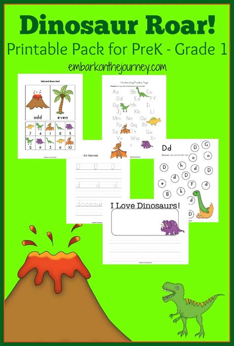 Dinosaur abc matching activity royal baloo. Free Dinosaur Printable Pack for PreK to Grade 1