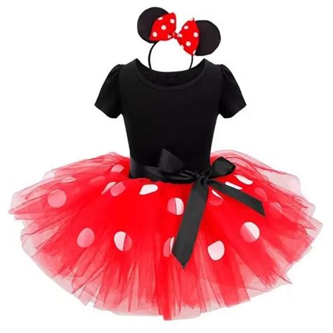 Elegante Traje Juego Minnie Mouse Vestido Para Niña De Ropa De Los