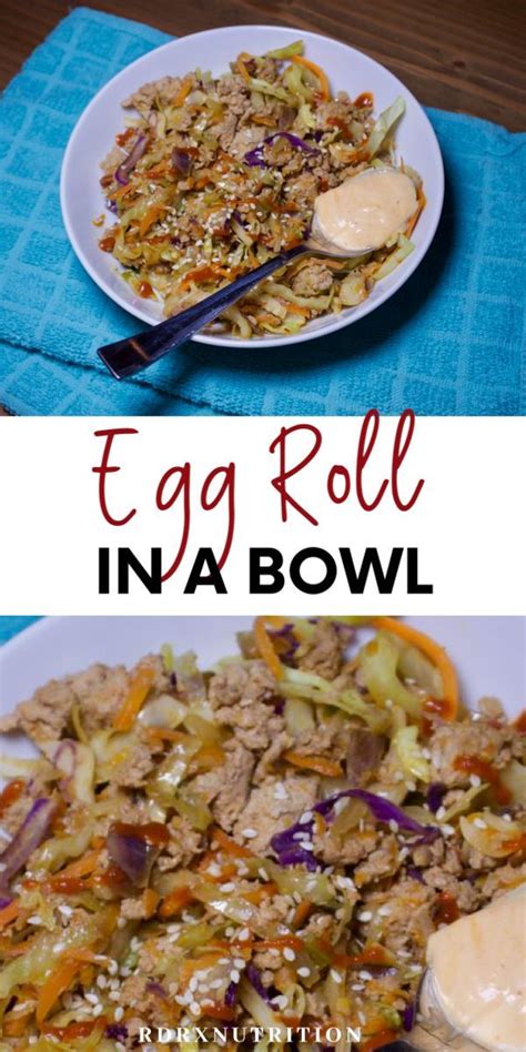 I make a quick frittata in my toaster oven with just egg whites, in order to get the calories low and the protein high! Healthy Egg Roll In A Bowl Recipe | Healthy egg rolls, Recipes, Low calorie vegetables