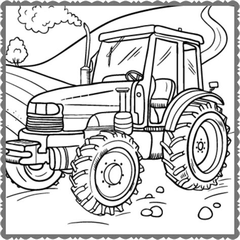 Kleurplaat Tractor John Deere