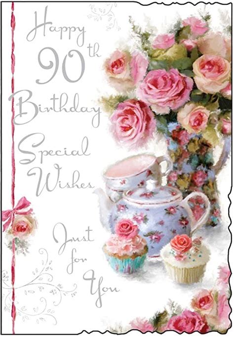 Happy Th Birthday Card Special Wishes Just For You Roses And Cupcakes Amazon Co Uk Kitchen