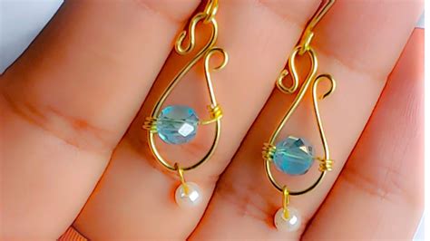 Simple And Cute Earrings Making Wire Wrapped Earrings Pearl Drop