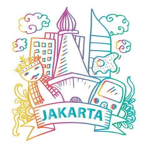 Doodle Of Icon Jakarta Stock Illustration Illustration Of Crust