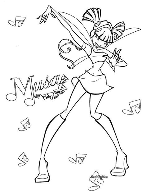 Winx Musa coloring pages | Cartoon coloring pages, Super coloring pages