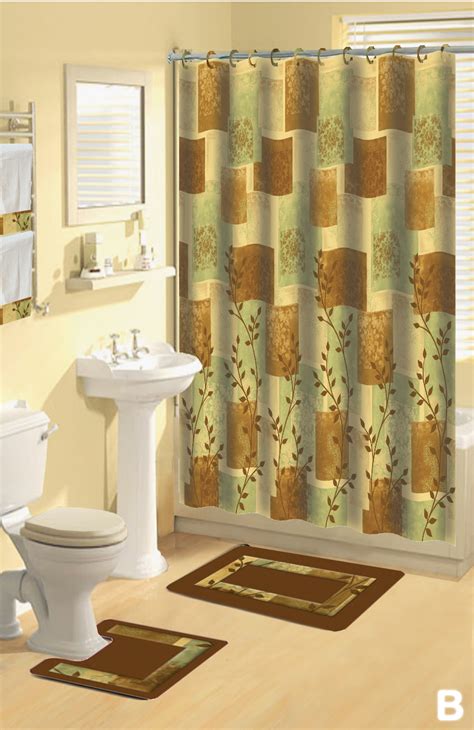 Free shipping on prime eligible orders. Shower Curtains 17 pcs Set Contemporary Bath Mat Contour ...