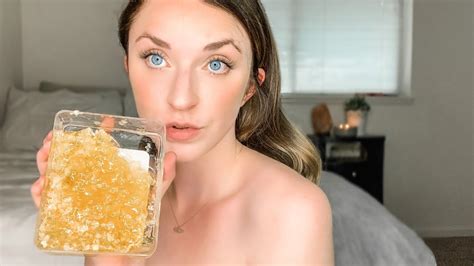 asmr eating raw honeycomb 🍯 extremely satisfying sticky mouth sounds youtube