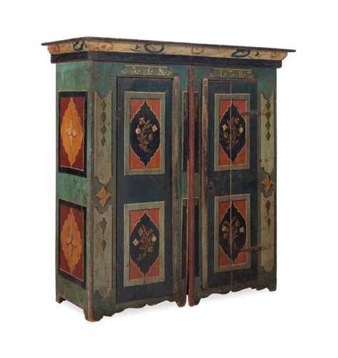 A Central European Polychrome Painted Armoire