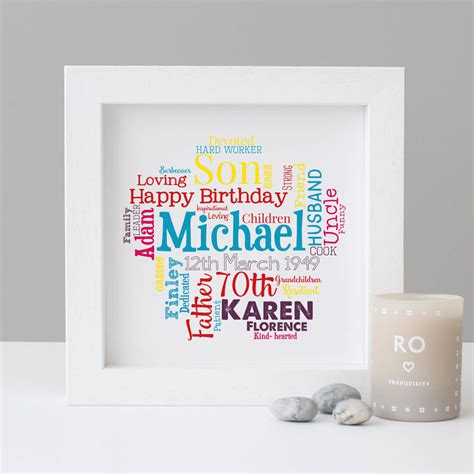 Personalised 70th Birthday T For Him By Hope And Love