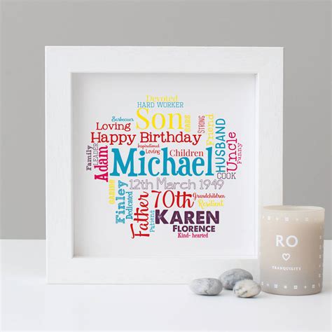 Useful birthday presents for the elderly man. Personalised 70th Birthday Gift For Him By Hope And Love ...
