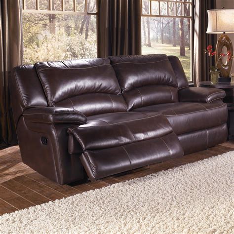 Htl T118 Casual Double Reclining Leather Sofa With Bustle Back Cushions