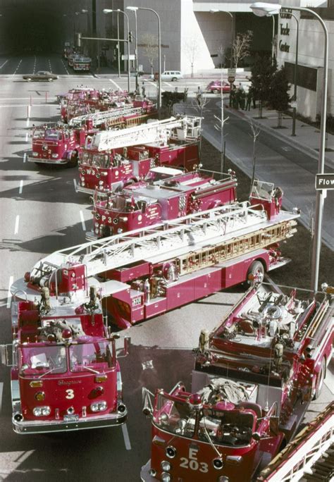 1977 Photograph Of A Group Of Crown Firecoaches 3 Is A Seagrave