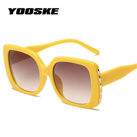 Yooske Luxury Oversized Sunglasses Women Retro Brand Designer Big Frame Sun Glasses Female