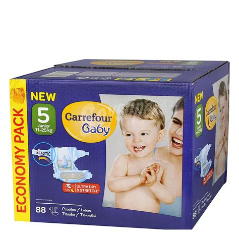Carrefour Baby Pañal Con Elástico T5 11 25 Kg 88 Unidades