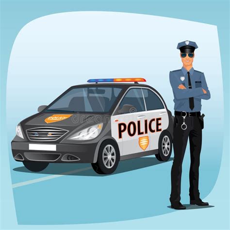 Policeman Police Car Stock Illustrations 7724 Policeman Police Car