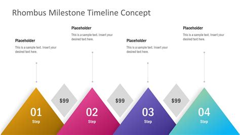 Rhombus Milestone Timeline Powerpoint Template Slidemodel
