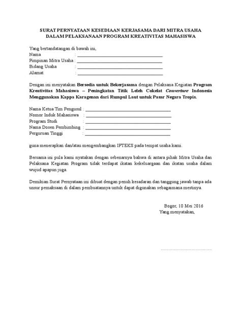 Contoh Surat Pernyataan Kesediaan Penempatan Kerja Karyawan Imagesee