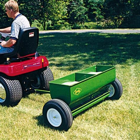 Towable Drop Spreader With 225lb Steel Hopper And Pneumatic Tires By Gandy