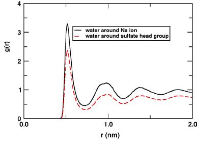 Radial Distribution Function Of Water Molecules Around The Na Ion