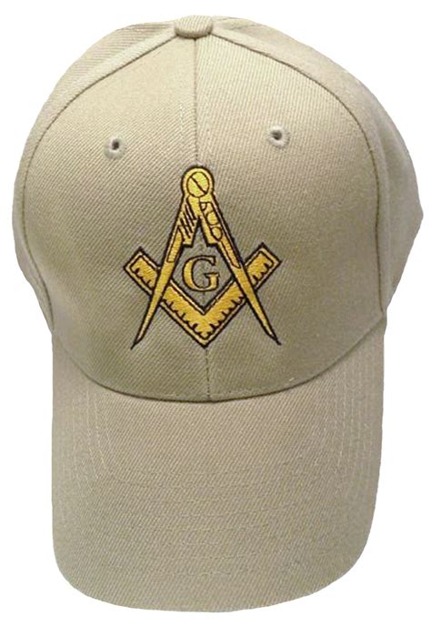 Mason Hat Tan Baseball Cap With Masonic Logo Freemasons Shriners Princ