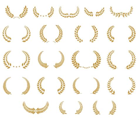 Premium Vector Collection Of Gold Laurel Wreath Isolated On White