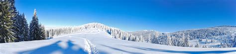 Winter Mountain Panorama Winter Landscape Panorama Norway Winter