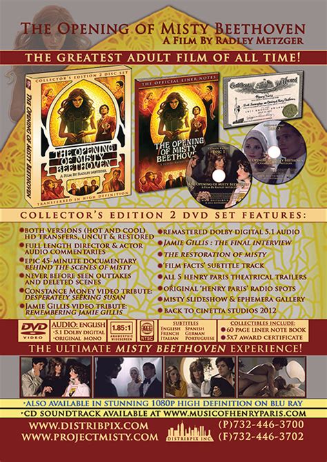 The Opening Of Misty Beethoven 2 Dvd Set Dual Layer Blu Ray And Cd Soundtrack The Distribpix