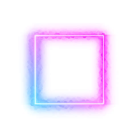 Neon Border Pink Blue Hexagon Deflection Square Frame Neon Neon