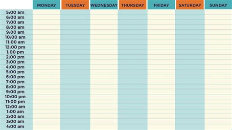 10 Best Printable Blank Weekly Time Slots